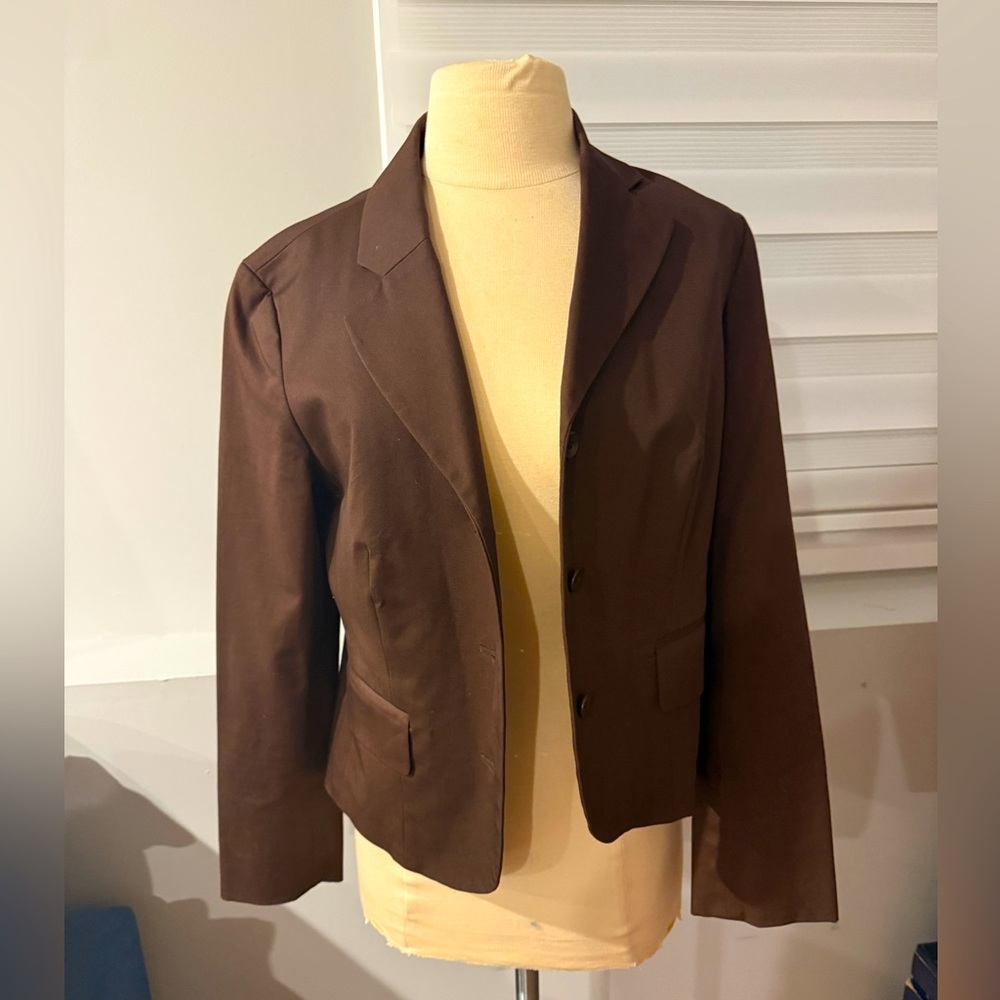 Victoria's Secret BODY by Victoria Brown Blazer Jacket Sz 8 (1)